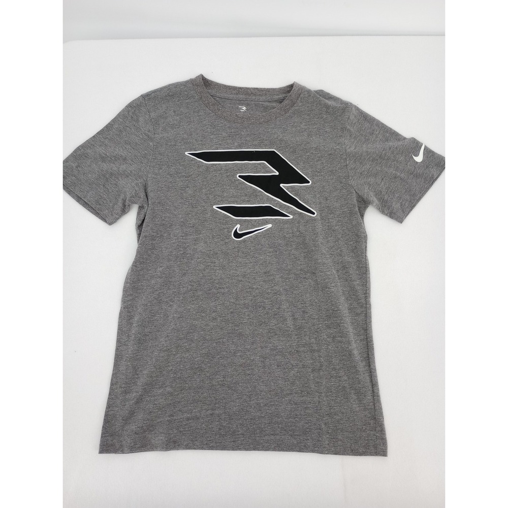 Nike 3 Brand Russell Wilson T-Shirt Kids Large Gray Short Sleeve Graphic Tee